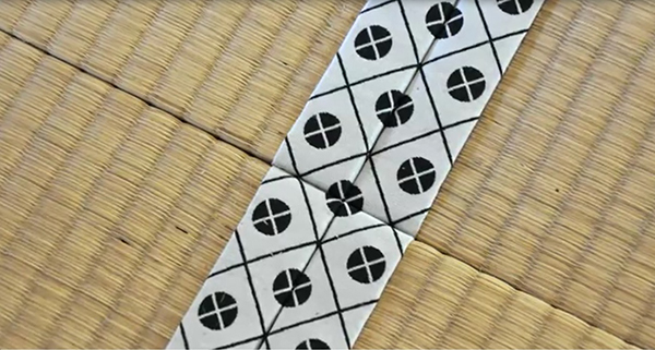 九条紋 縁の模様を合わせます